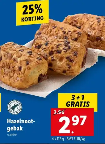 Lidl Hazelnoot-gebak 3 + 1 gratis aanbieding