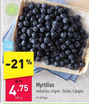 ALDI Myrtilles 500g aanbieding