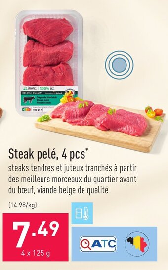 ALDI Steak pelé, 4 pcs aanbieding