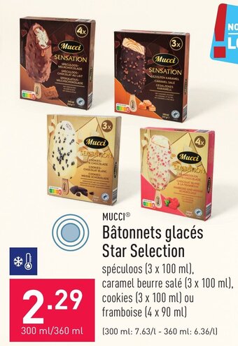 ALDI MUCCI Bâtonnets glacés Star Selection aanbieding