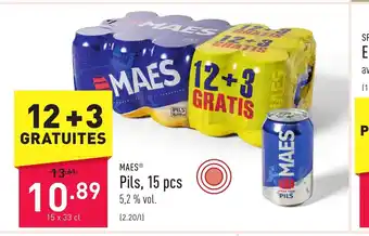 ALDI MAES Pils, 15 pcs aanbieding