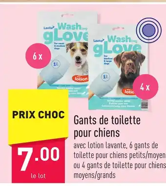ALDI Gants de toilette pour chiens aanbieding