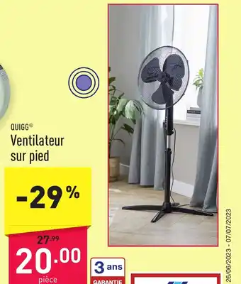 ALDI QUIGG Ventilateur sur pied aanbieding