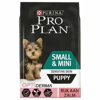 Zooplus 2x3kg Small & Mini Puppy Optiderma Zalm & Rijst Pro Plan Hondenvoer aanbieding
