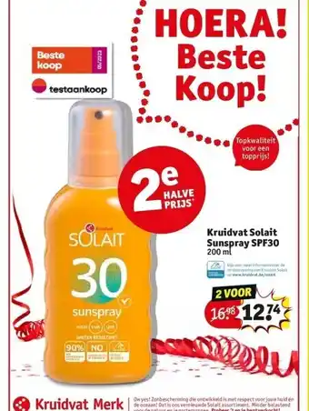 Kruidvat Kruidvat solait sunspray spf30 200 ml aanbieding