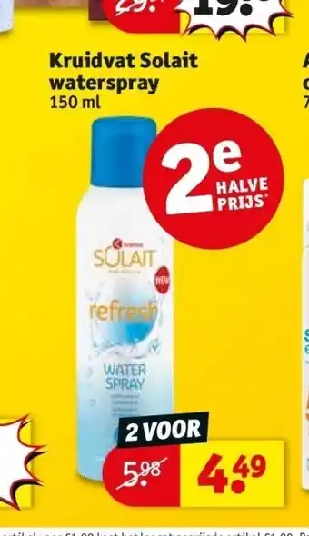 Kruidvat Kruidvat solait waterspray 150 ml aanbieding