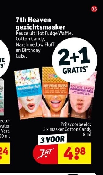 Kruidvat 7th heaven gezichtsmasker aanbieding