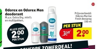 Kruidvat Odorex en odorex men deodorant aanbieding