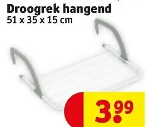 Droogrek hangend
