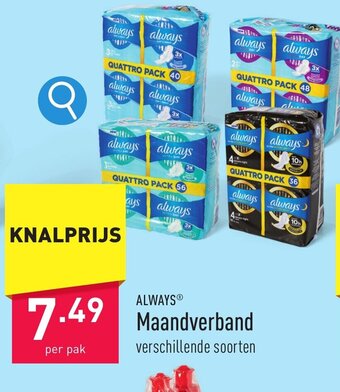 ALDI Always Maandverband aanbieding