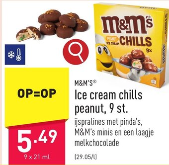 ALDI M&M'S® Ice cream chills peanut, 9 x 21ml aanbieding