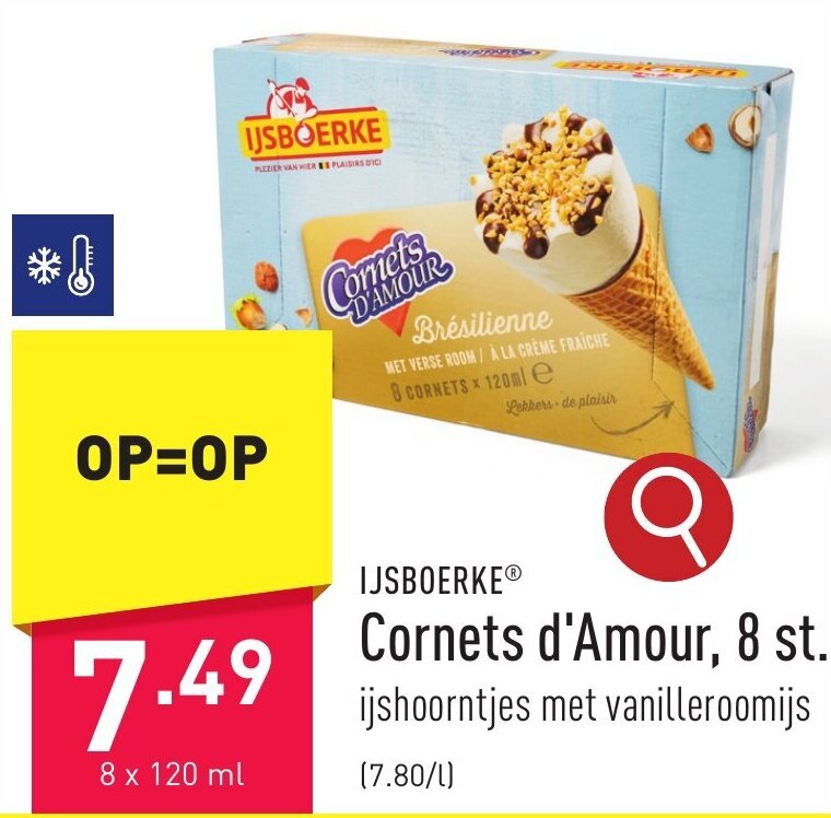 IJSBOERKEⓇ d'Amour, 8 x120ml promotie bij ALDI