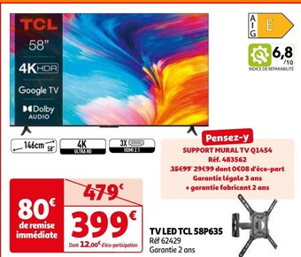 Auchan TV LED TCL 58P635 aanbieding