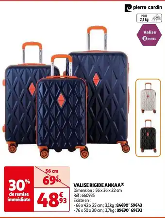 Auchan pierre cardin VALISE RIGIDE ANKAA 56 x 36 x 22 cm aanbieding