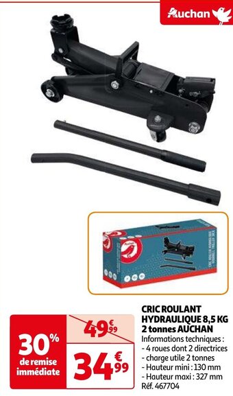 Auchan CRIC ROULANT HYDRAULIQUE 8,5 KG 2 tonnes AUCHAN aanbieding