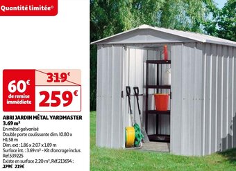 Auchan ABRI JARDIN MÉTAL YARDMASTER 3.69 m² aanbieding