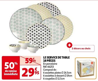 Auchan LE SERVICE DE TABLE 18 PIÈCES aanbieding