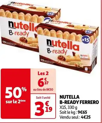 Auchan NUTELLA B-READY FERRERO 15 x 330g aanbieding