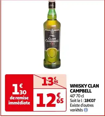 Auchan CLAN CAMPBELL WHISKY 40° 70 cl aanbieding