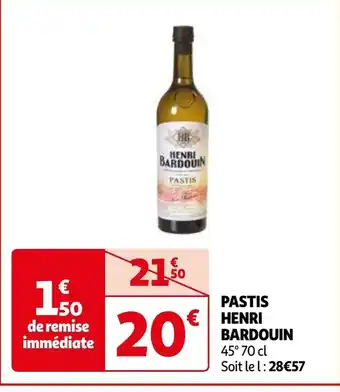 Auchan HENRI BARDOUIN PASTIS 45° 70 cl aanbieding