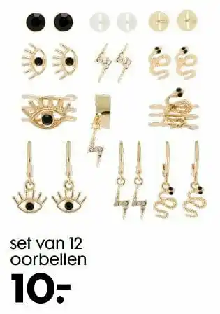 HEMA Set van 12 oorbellen aanbieding