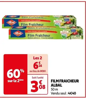 Auchan ALBAL FILM FRAICHEUR 50ml aanbieding