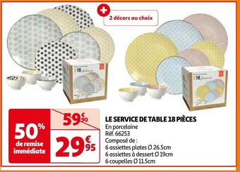Auchan LE SERVICE DE TABLE 18 PIÈCES aanbieding