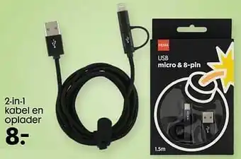 HEMA 2-in-1 kabel en oplader aanbieding