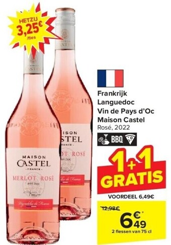 Carrefour Frankrijk languedoc vin de pays d’oc maison castel aanbieding