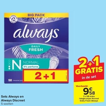 Carrefour Sets always en always discreet aanbieding