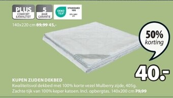 Jysk Kupen zijden dekbed aanbieding
