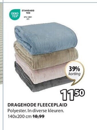 Jysk Dragehode fleeceplaid aanbieding