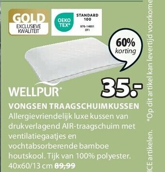 Jysk Vongsen traagschuimkussen aanbieding