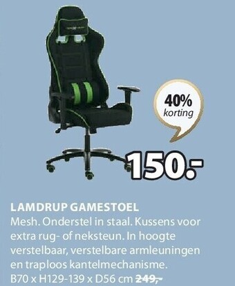 Jysk Lamdrup gamestoel aanbieding