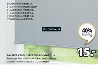 Jysk Falster verduisterend rolgordijn aanbieding