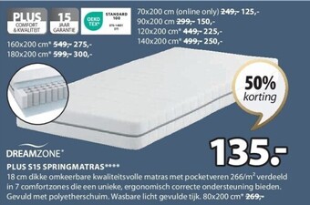 Jysk Plus s15 springmatras aanbieding