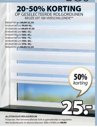 Jysk Alsten duo rolgordijn aanbieding