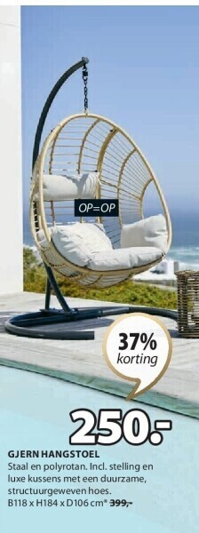 Jysk Gjern hangstoel aanbieding