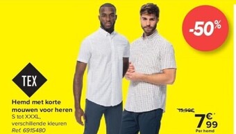 Carrefour Hemd met korte mouwen voor heren aanbieding