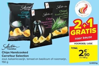 Carrefour Chips handcooked carrefour selection aanbieding