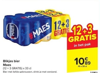 Carrefour Blikjes bier maes aanbieding