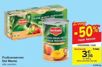Carrefour Fruitconserven del monte aanbieding