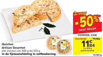 Carrefour Quiches artisan gourmet aanbieding