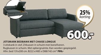 Jysk Jetsmark bedbank met chaise longue aanbieding