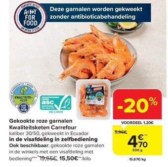 Carrefour Gekookte roze garnalen kwaliteitsketen carrefour aanbieding