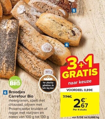 Carrefour Broodjes carrefour bio aanbieding