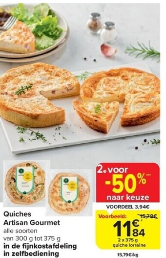 Carrefour Quiches artisan gourmet aanbieding