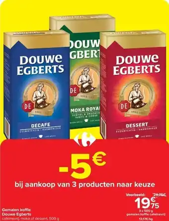 Carrefour Gemalen koffi e douwe egberts aanbieding