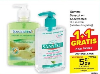 Carrefour Gamma sanytol en spectramed aanbieding