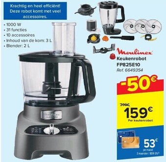 Carrefour Keukenrobot fp825e10 aanbieding